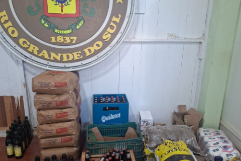 Brigada Militar apreende mercadorias de descaminho durante operação em Tiradentes do Sul