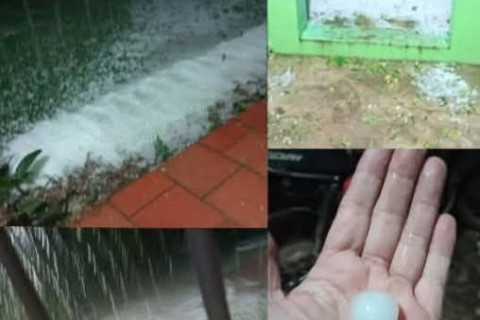 Granizo e ventania causam estragos em residências no interior de Encruzilhada do Sul