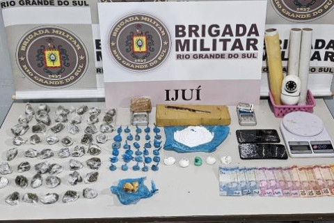 Homem é preso por tráfico de drogas em Ijuí; mais de 1,6 kg de entorpecentes são apreendidos