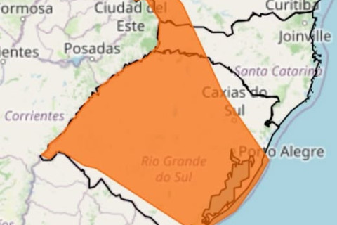 INMET emite alerta de tempestade para este sábado, com risco de granizo e ventos de até 100 km/h