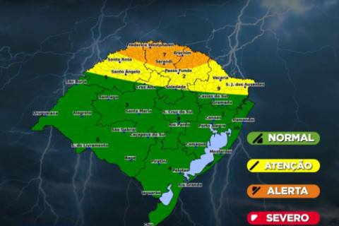 Defesa Civil do RS alerta para novo episódio de chuva forte