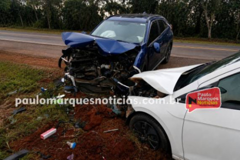 Colisão frontal é registrada na BR-472 entre Santa Rosa e Três de Maio