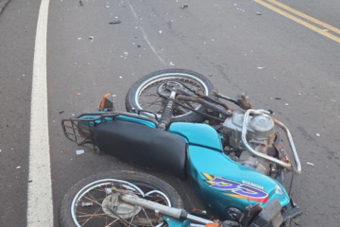 Motociclista fica ferido em grave acidente de trânsito na ERS 305 entre Crissiumal e Horizontina