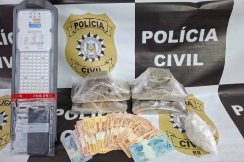 Polícia Civil apreende drogas e prende homem por tráfico em Horizontina