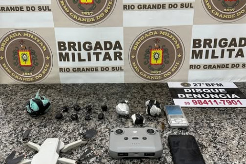 Brigada Militar prende suspeito por tráfico e apreende drone com sistema de lançamento em Santo Ângelo