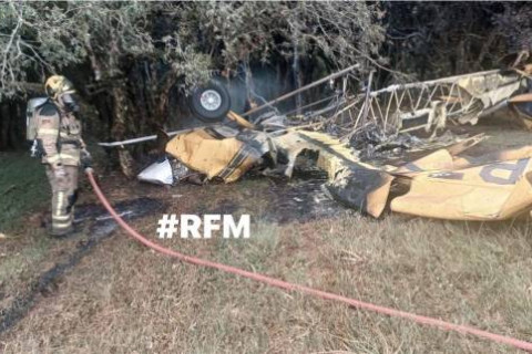 Avião agrícola cai e piloto morre no interior de Cruz Alta