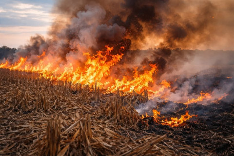 TÁ PERIGOSO!!! CORPO DE BOMBEIROS PRECISOU INTERVIR EM INCÊNDIO EM LAVOURA NA COMUNIDADE DE SÃO BRAZ / TUCUNDUVA